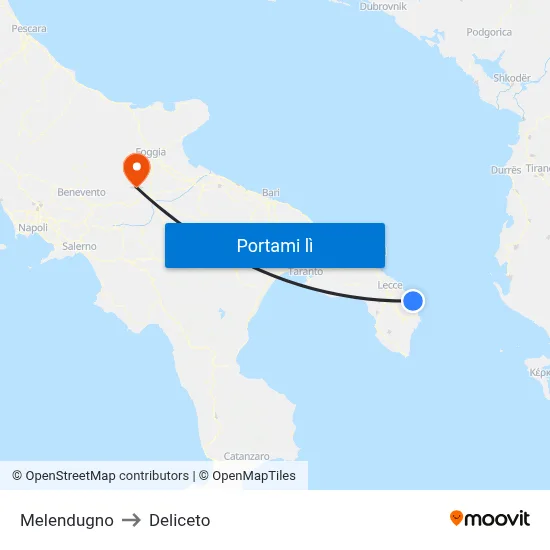 Melendugno to Deliceto map