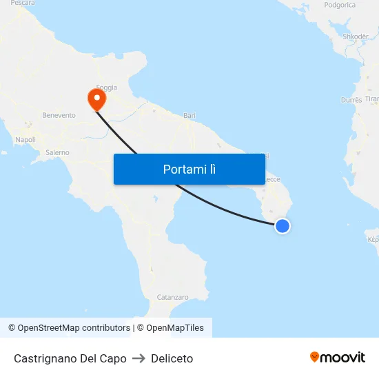 Castrignano Del Capo to Deliceto map