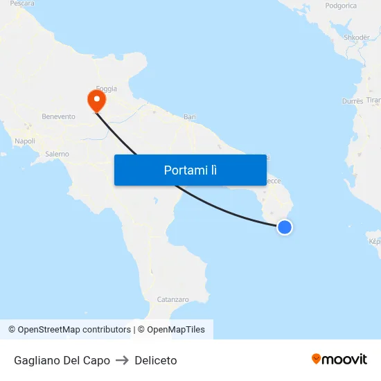 Gagliano Del Capo to Deliceto map