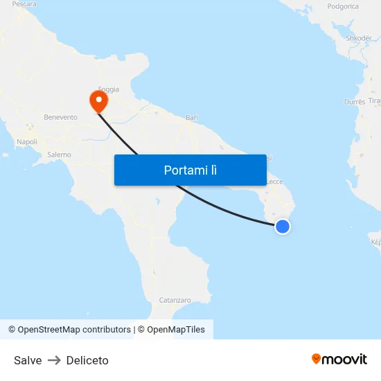 Salve to Deliceto map