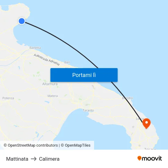 Mattinata to Calimera map