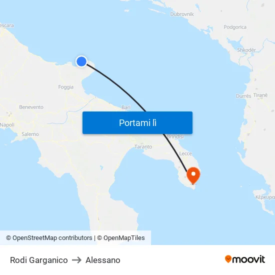 Rodi Garganico to Alessano map