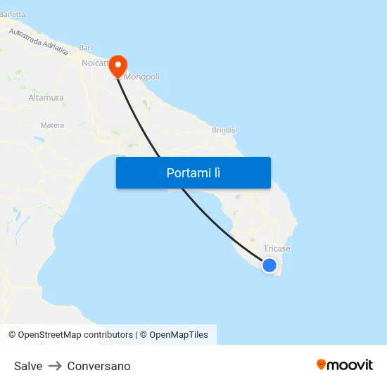 Salve to Conversano map