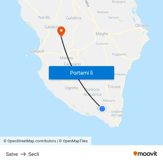 Salve to Seclì map