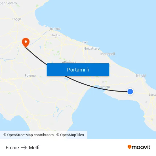 Erchie to Melfi map