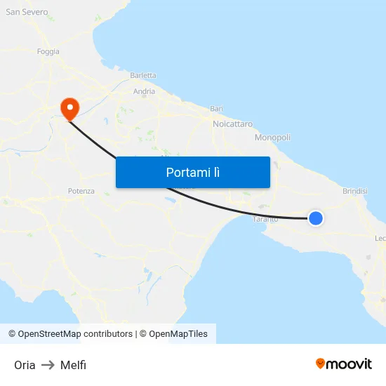 Oria to Melfi map