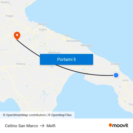 Cellino San Marco to Melfi map
