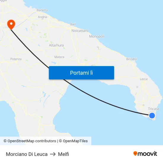 Morciano Di Leuca to Melfi map
