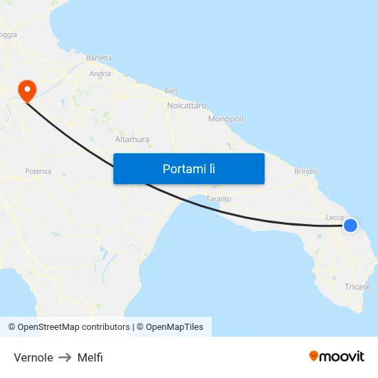 Vernole to Melfi map
