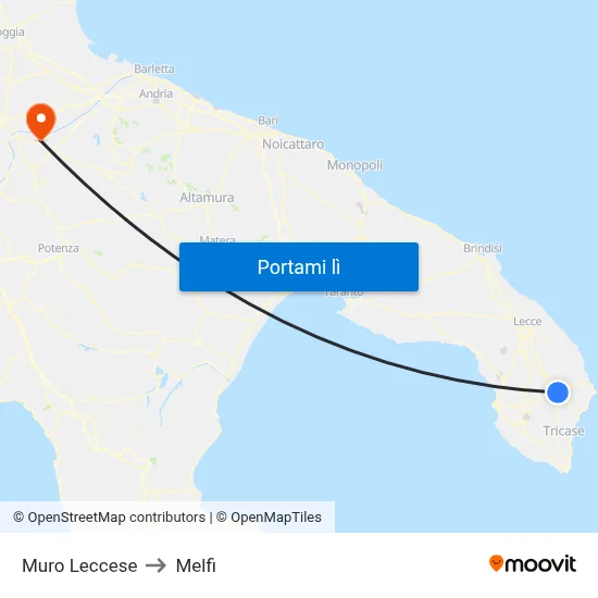 Muro Leccese to Melfi map