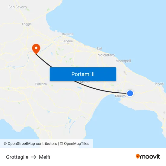 Grottaglie to Melfi map
