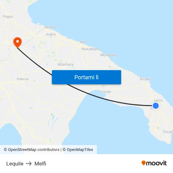 Lequile to Melfi map