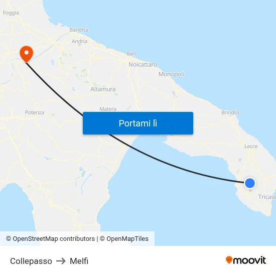 Collepasso to Melfi map