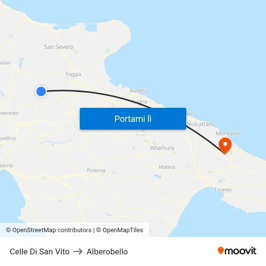 Celle Di San Vito to Alberobello map