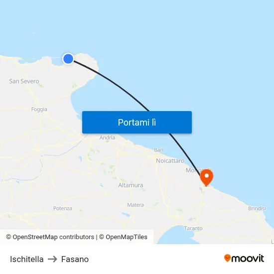 Ischitella to Fasano map