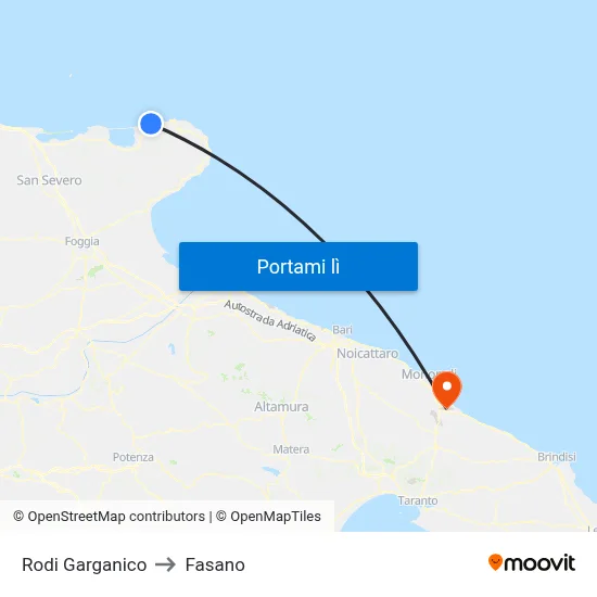 Rodi Garganico to Fasano map
