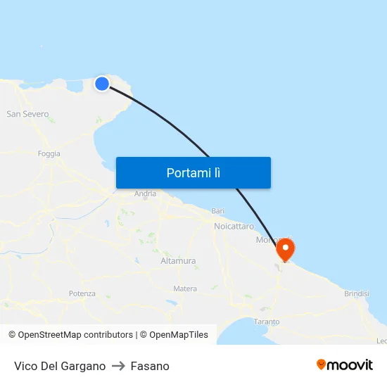 Vico Del Gargano to Fasano map