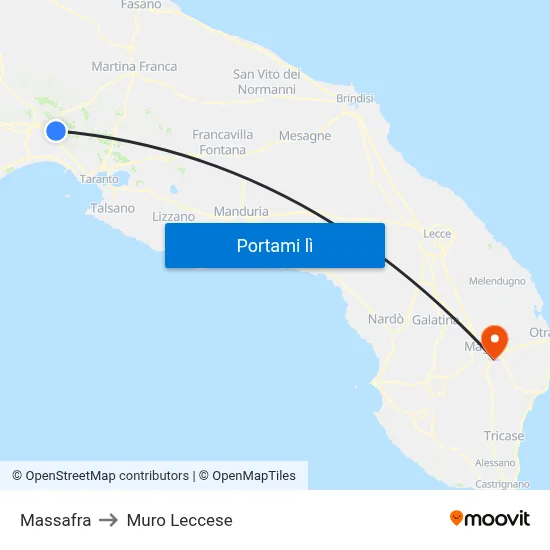 Massafra to Muro Leccese map