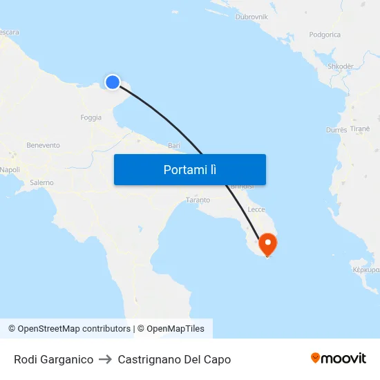 Rodi Garganico to Castrignano Del Capo map