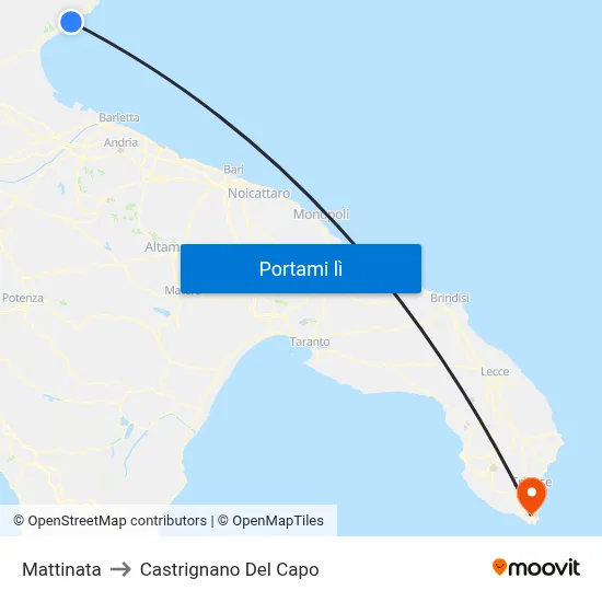 Mattinata to Castrignano Del Capo map