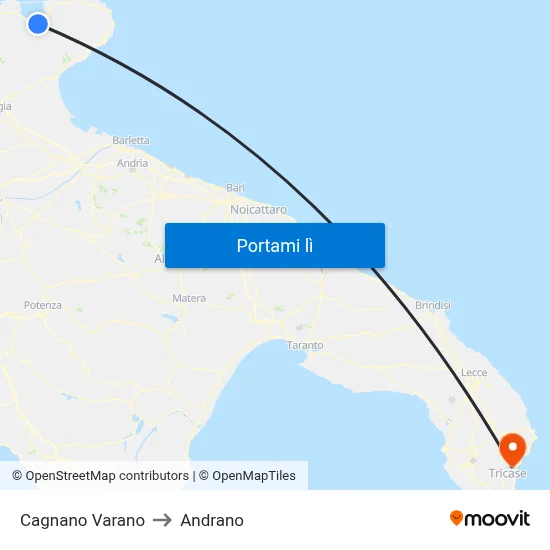 Cagnano Varano to Andrano map
