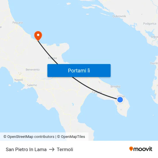 San Pietro In Lama to Termoli map