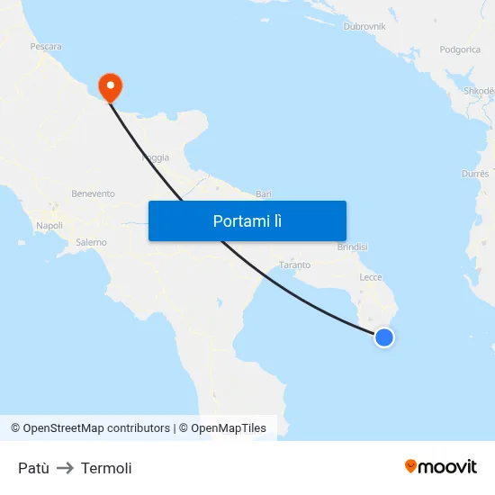 Patù to Termoli map