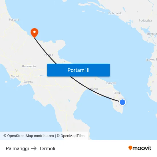 Palmariggi to Termoli map