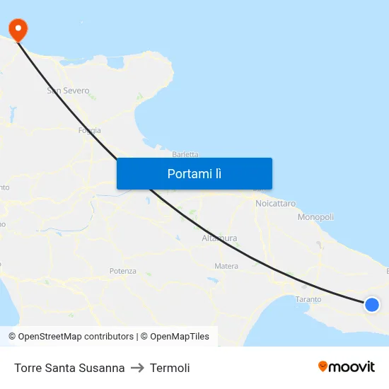 Torre Santa Susanna to Termoli map