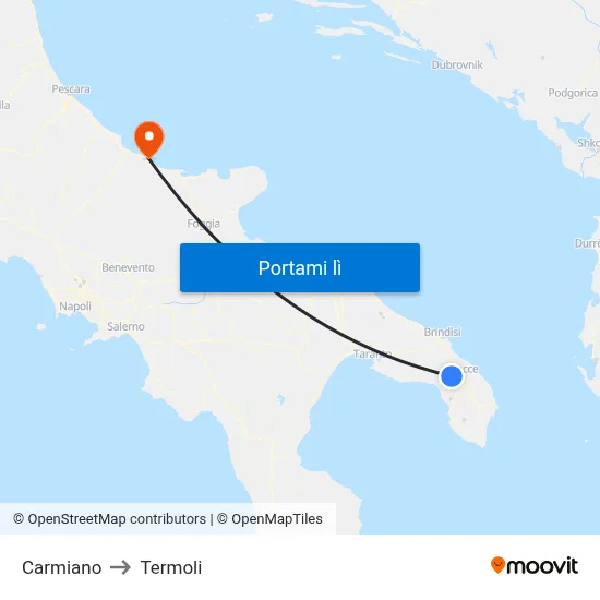 Carmiano to Termoli map