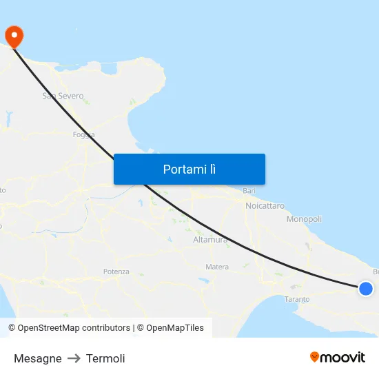 Mesagne to Termoli map