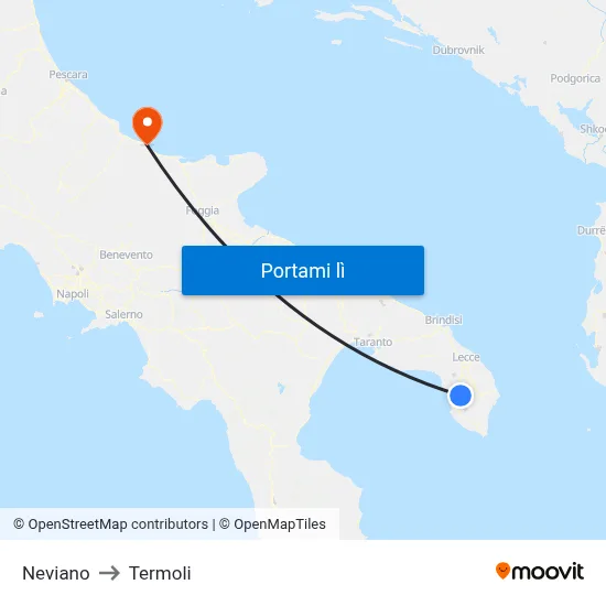 Neviano to Termoli map