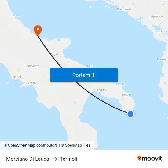 Morciano Di Leuca to Termoli map