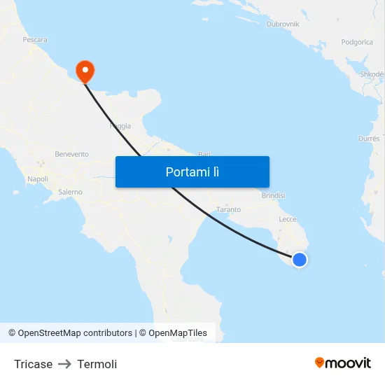 Tricase to Termoli map