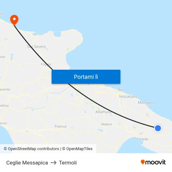 Ceglie Messapica to Termoli map