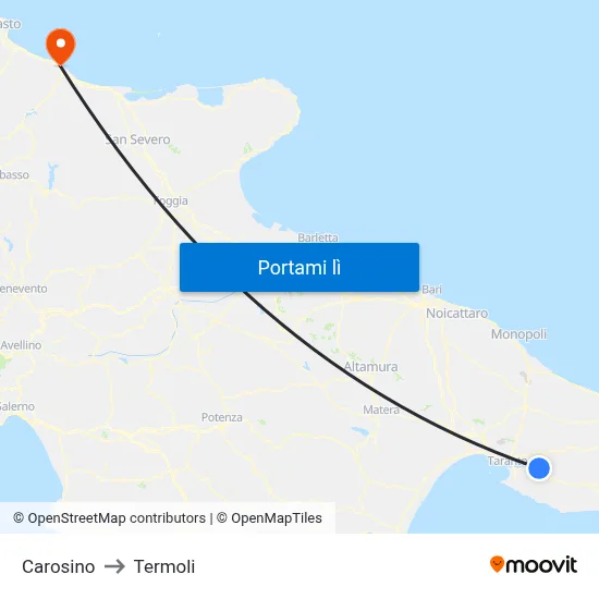 Carosino to Termoli map