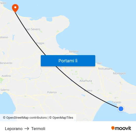 Leporano to Termoli map