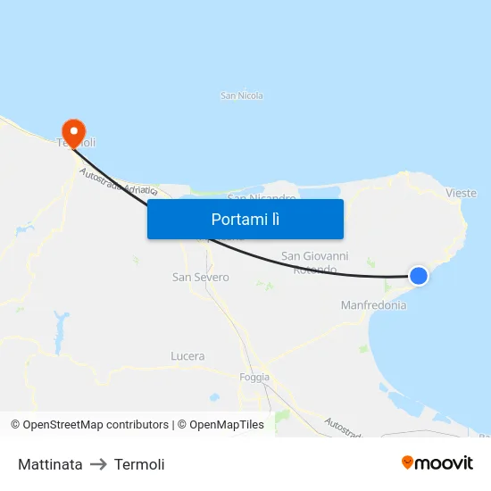 Mattinata to Termoli map
