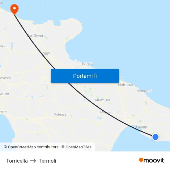 Torricella to Termoli map