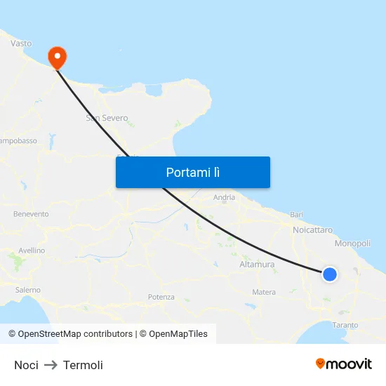 Noci to Termoli map