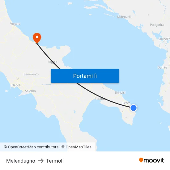 Melendugno to Termoli map