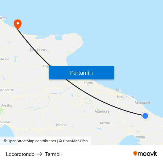 Locorotondo to Termoli map