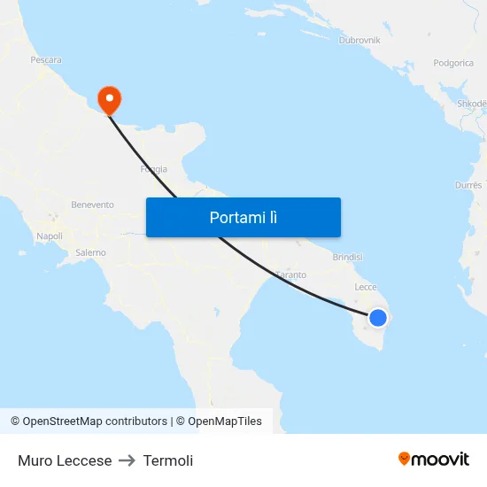 Muro Leccese to Termoli map