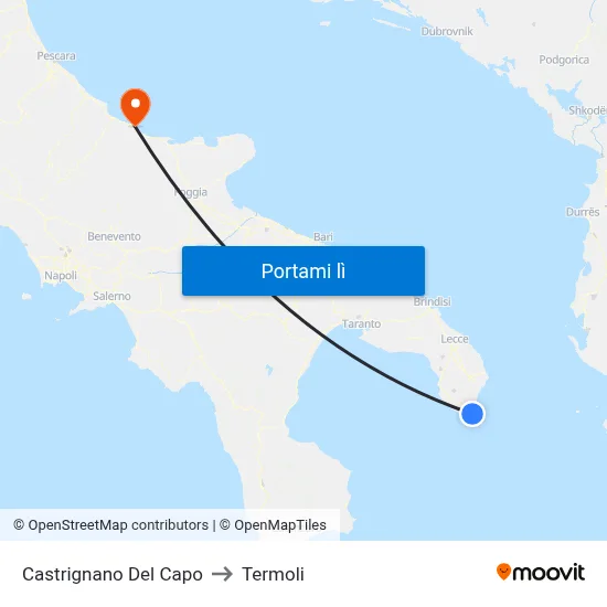 Castrignano Del Capo to Termoli map