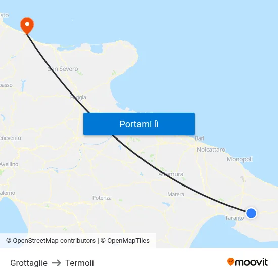 Grottaglie to Termoli map