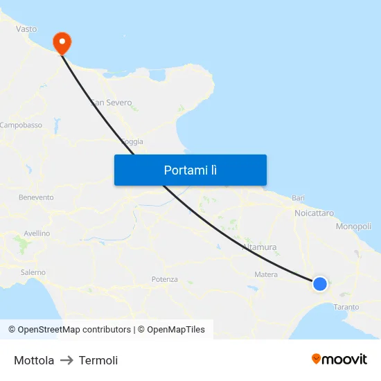 Mottola to Termoli map