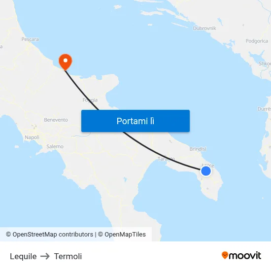 Lequile to Termoli map