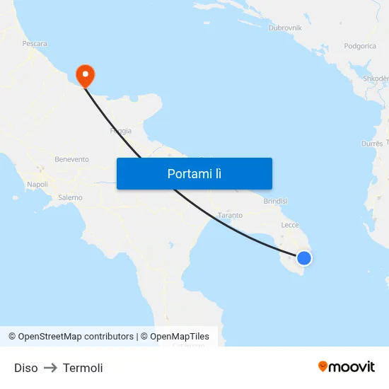 Diso to Termoli map