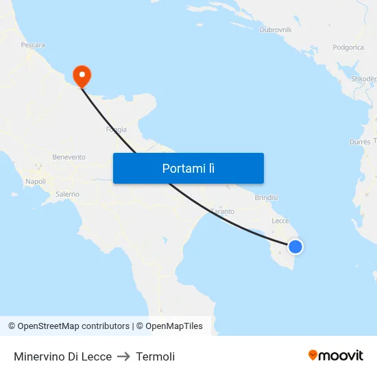 Minervino Di Lecce to Termoli map