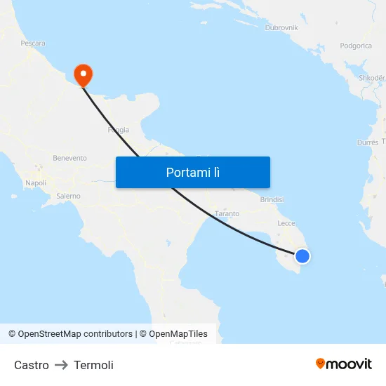 Castro to Termoli map